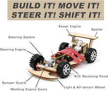 Load image into Gallery viewer, Pica Toys Wooden 2.4Ghz Wireless Remote Control Racing Car Kit F1 - Science Project for for Kids,Students,Education,School Model Car Kit to Build Experiment (3 Pack of Red)