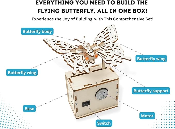 Pica Toys Electric Flying Butterfly Wood Working Toy - Science Wood Ki