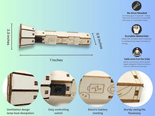 Load image into Gallery viewer, ZOVRION DIY Wooden Flashlight STEM Kit for Kids Aged 6-10 | Battery-Operated Educational Science Experiment Kit with Built-in Switch