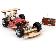 Load image into Gallery viewer, Pica Toys Wireless Remote Control Wooden Racing Car F1C - Upgraded Competition Edition, Science Experiment R/C Car Kit for Kids, STEM Project Model Car Kit to Build (Red)