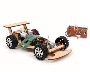 Pica Toys Wooden Wireless Remote Control F1 Racing Car Science Kit to Build (Green), STEM Project for Kids Aged 9 10 11 12 13, Science Building Kit Gift for Boys and Girls