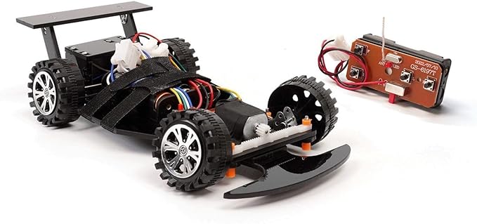Pica Toys Wireless Remote Control F1 Racing Car Science Kit to Build - The Black Shadow Edition, STEM Project RC Car Kit Educational Gift