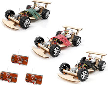 Load image into Gallery viewer, Pica Toys Wireless Remote Control Wooden Racing Car F1 - Upgraded Competition Edition (Three Colors for Racing 3-Pack), Science Experiment R/C Car Kit for Kids, STEM Project Model Car Kit to Build
