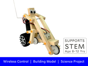 Pica Toys Wooden Wireless Remote Control Robotics Bicycle K3 - Creative Engineering Circuit Science STEM Building Kit - Electric Motor DIY Experiment for Kids, Teens and Adults
