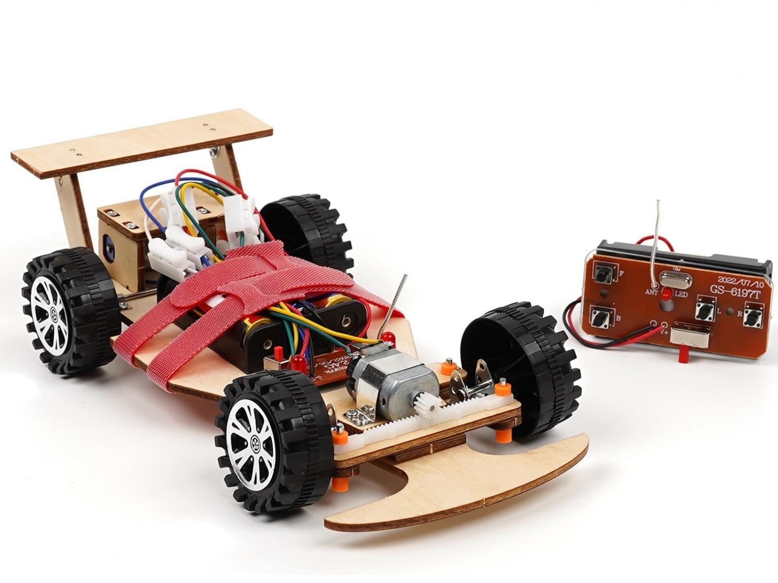 Wooden Solar Car Model Kits Educational Assembly Wireless Remote Control  Building DIY Stem Science Toys for