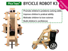 Load image into Gallery viewer, Pica Toys Wooden Wireless Remote Control Robotics Bicycle K3 - Creative Engineering Circuit Science STEM Building Kit - Electric Motor DIY Experiment for Kids, Teens and Adults
